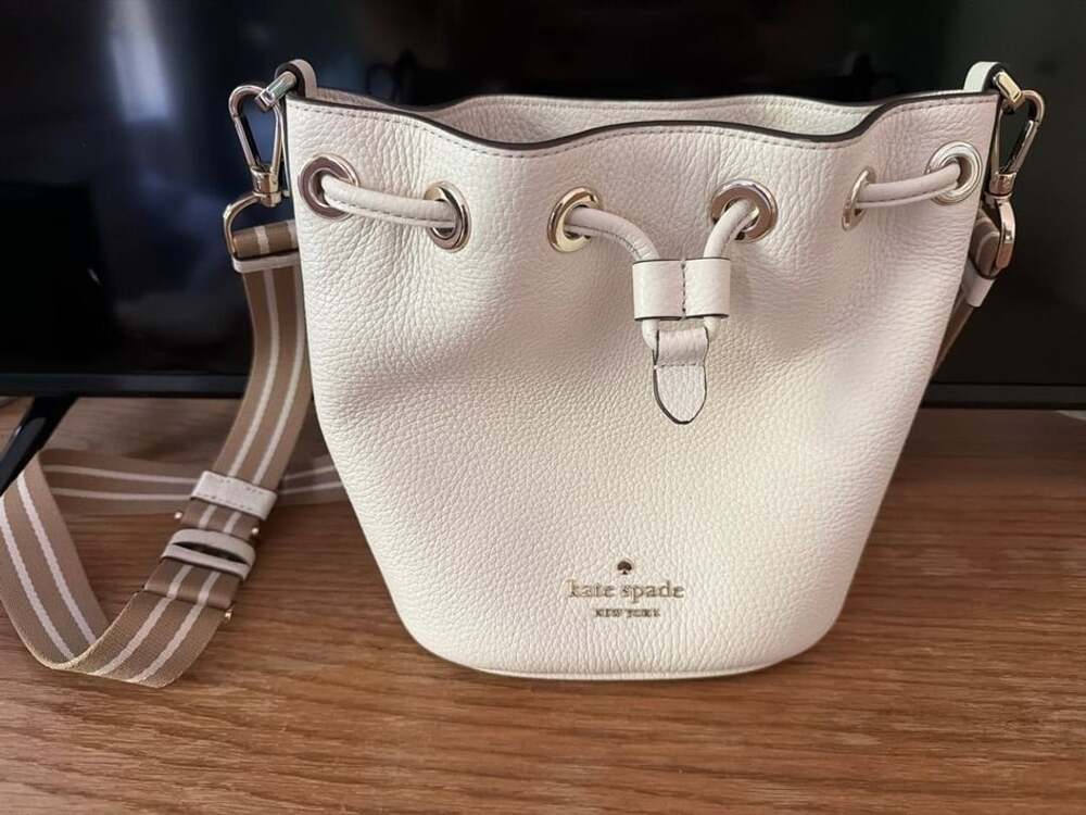 Kate Spade White Leather Bucket Bag